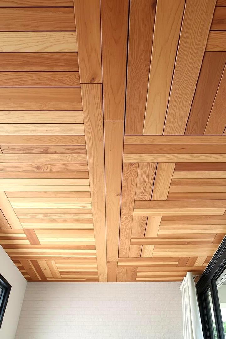 Layered Texture Wood Slat Ceiling - 30 Wood Slat Ceiling Ideas