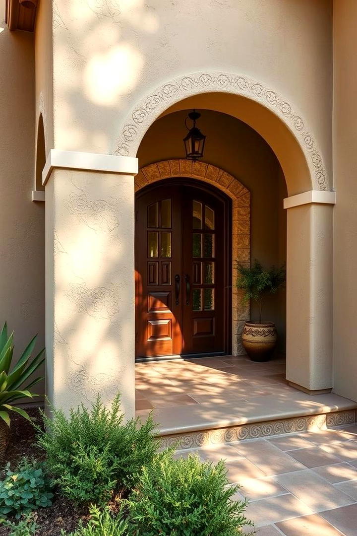 Layered Textured Walls - 30 spanish style front porch ideas