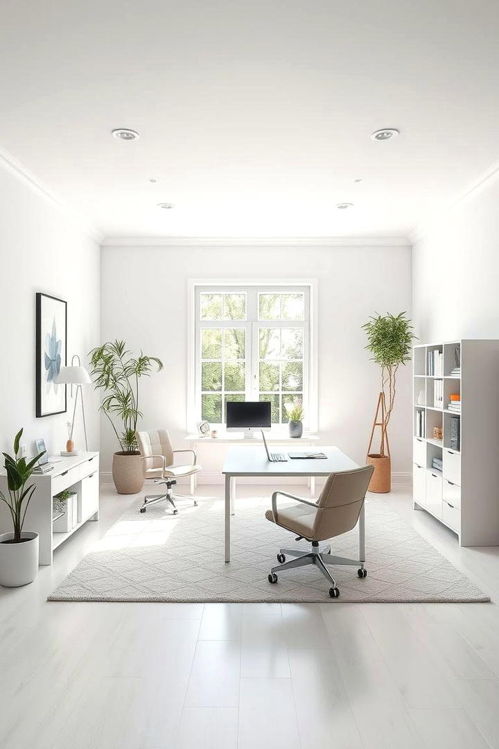 Light Colored Walls Boost - 30 Home Office Lighting Ideas