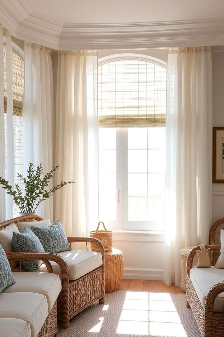 Light and Airy Window Treatments - 30 Coastal Decor Ideas