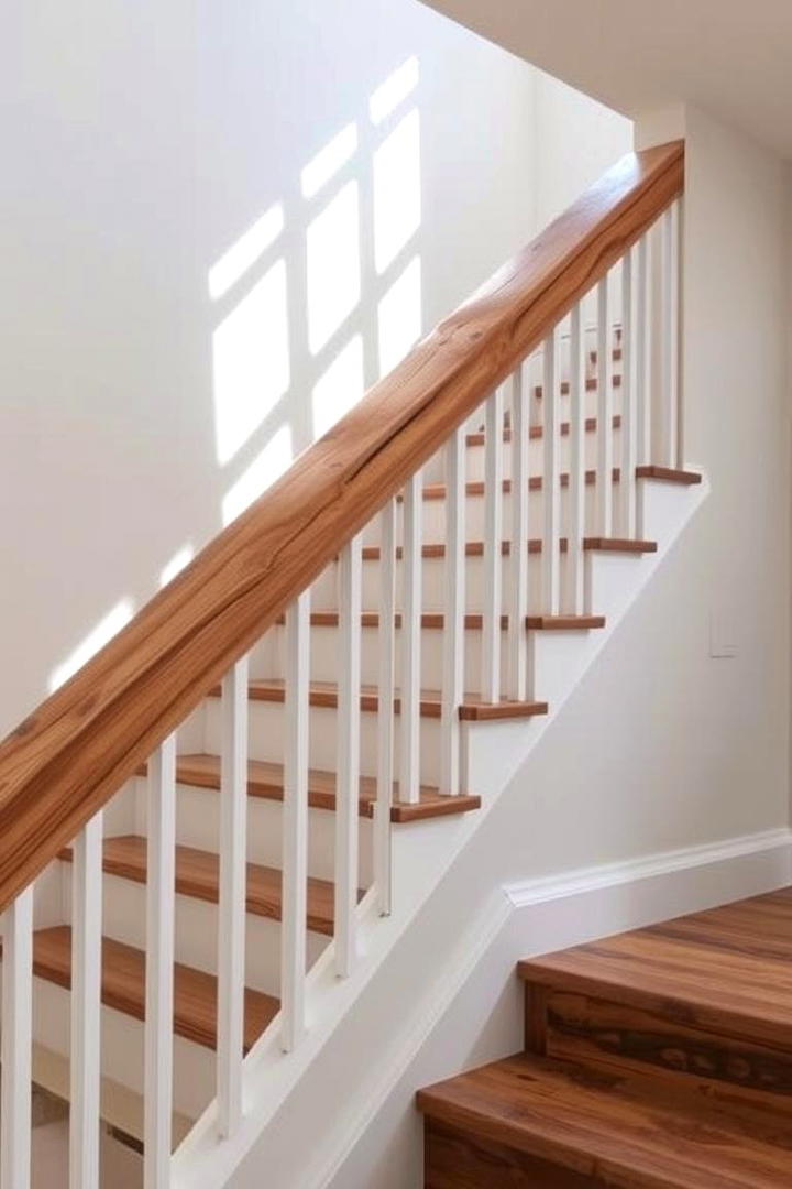 Live Edge Wood Railing - 30 Wood Stair Railing Ideas