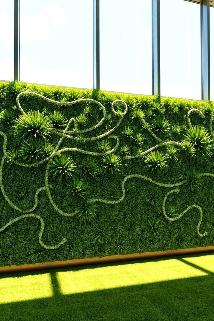 Lively Grass Mosaic Feature - 30 Artificial Grass Wall Design Ideas