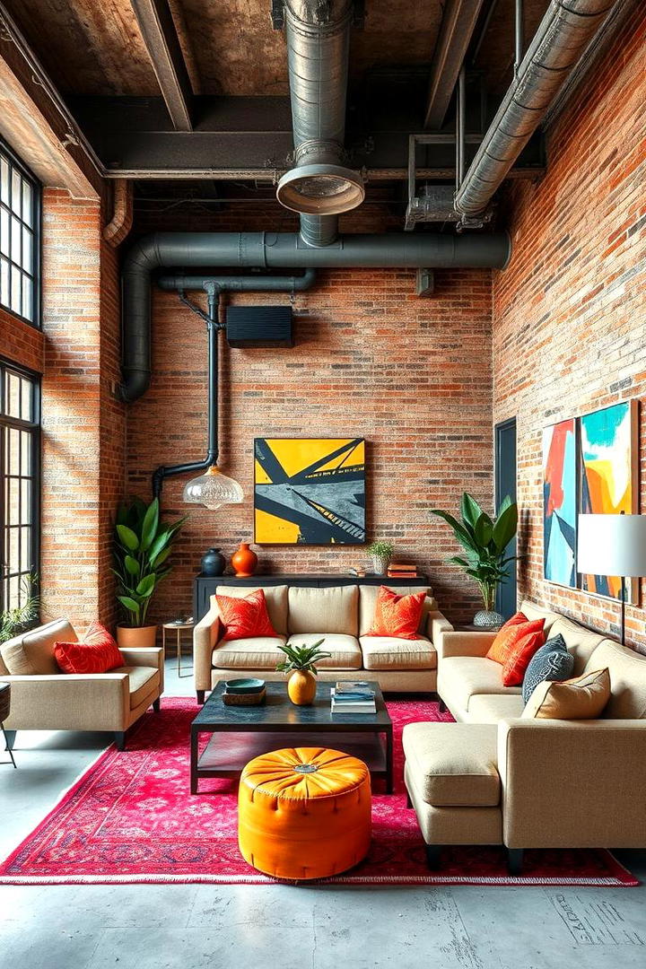 Lively Industrial Hues - 30 Colorful Living Room Ideas