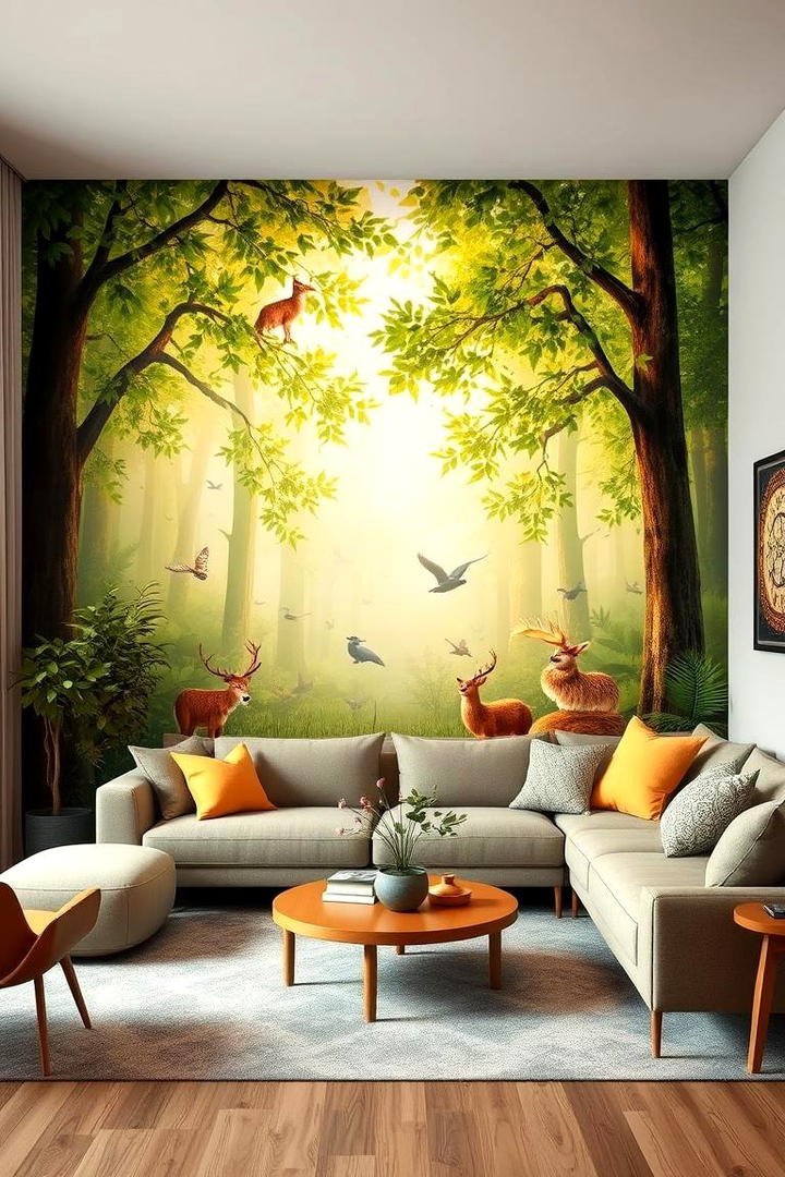 Living Room Nature Mural - 30 Interactive Murals