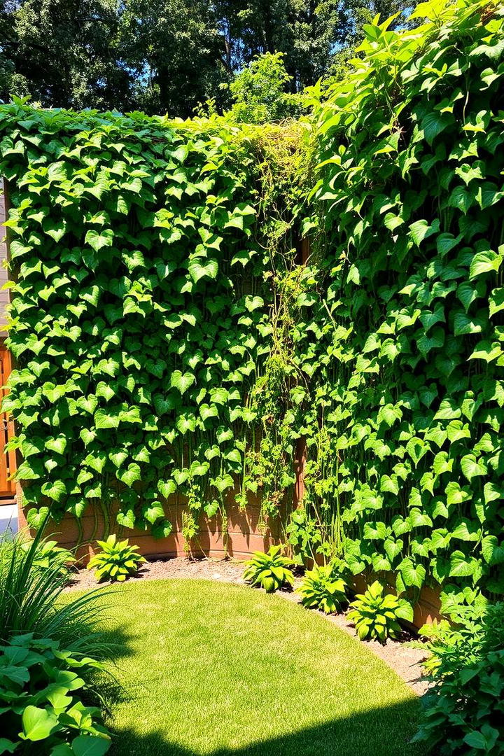 Living Wall with Climbing Vines - 30 Backyard Privacy Ideas