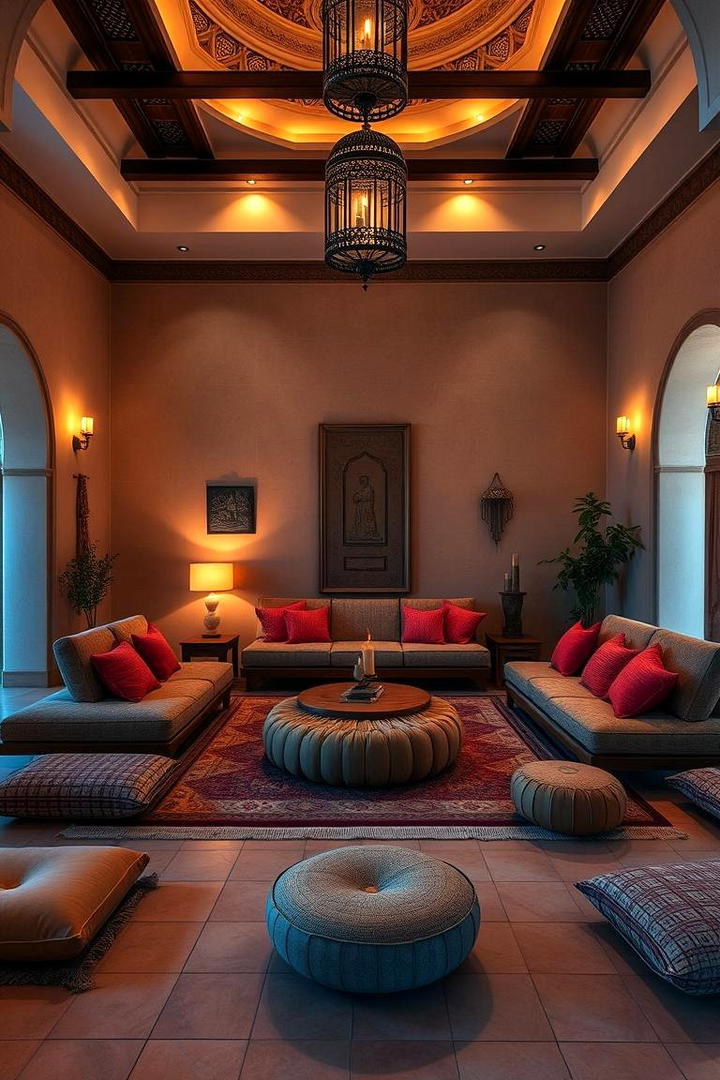 Low Seating Arrangements - 30 Moroccan Living Room Ideas