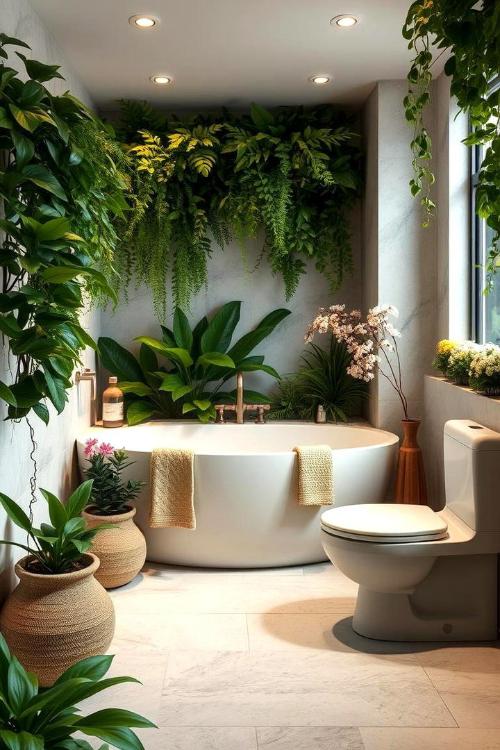 Lush Botanical Escape - 30 Romantic Bathroom Ideas