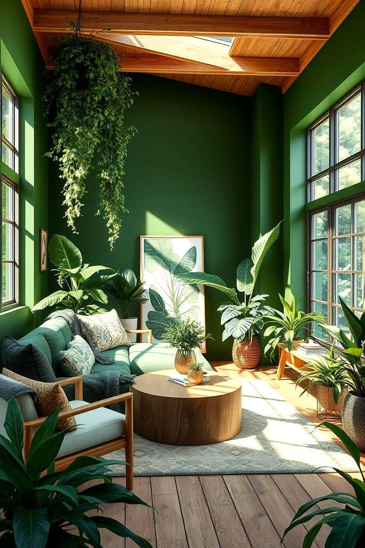 Lush Botanical Escape - 30 Forest Green Living Room Ideas