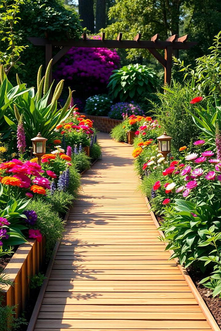 Lush Botanical Walkway - 30 Wooden Walkway Ideas