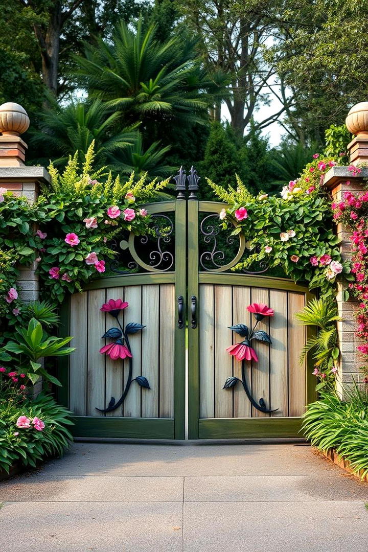 Lush Garden Inspired Gate - 30 Driveway Gate Ideas