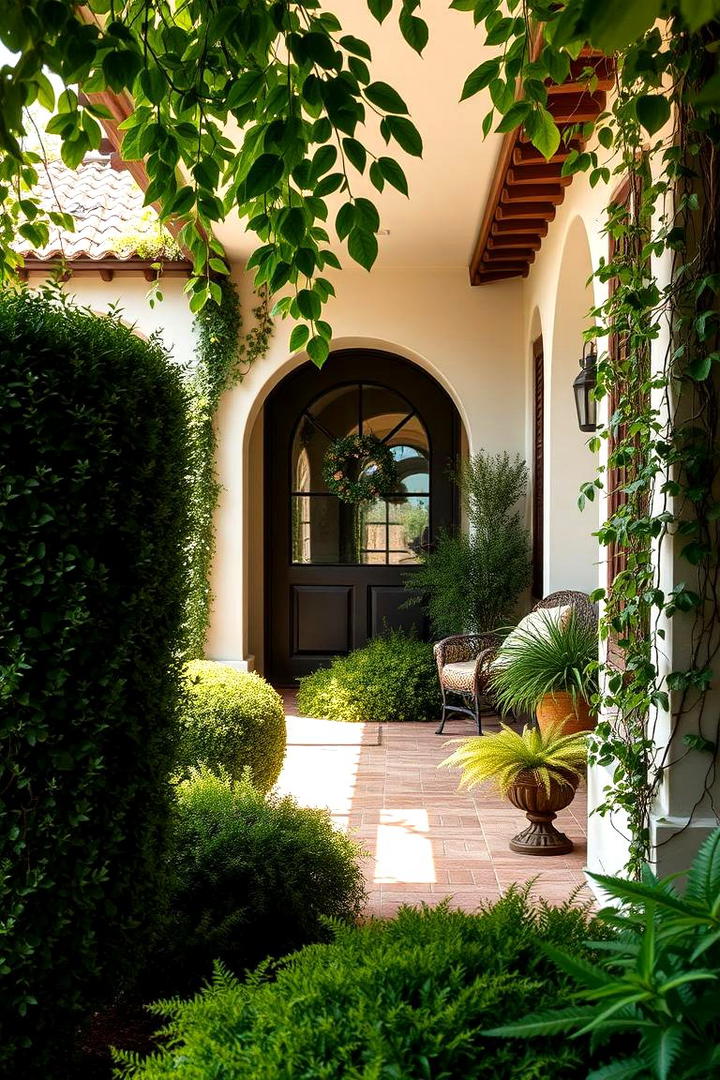 Lush Green Plantings - 30 spanish style front porch ideas