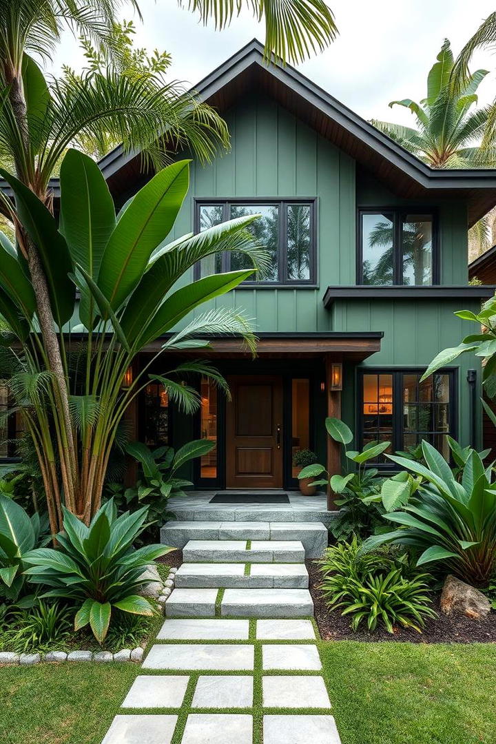 Lush Jungle Green Vibes - 30 Green Exterior House Paint Ideas