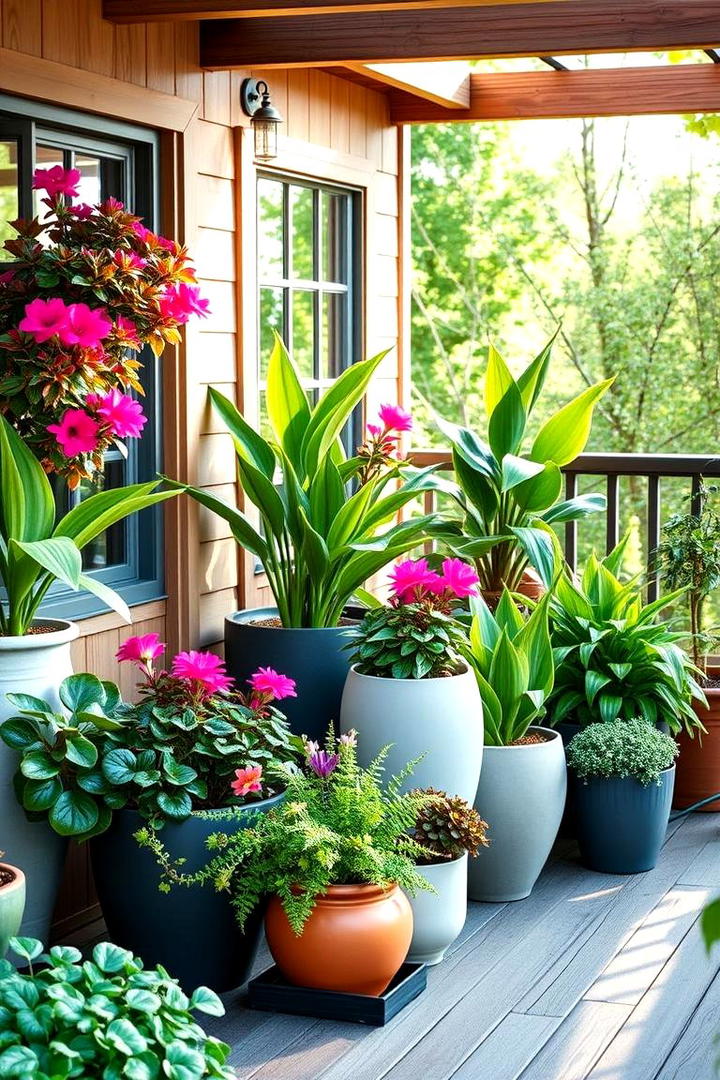 Lush Potted Paradise - 30 Deck Decorating Ideas With Plants