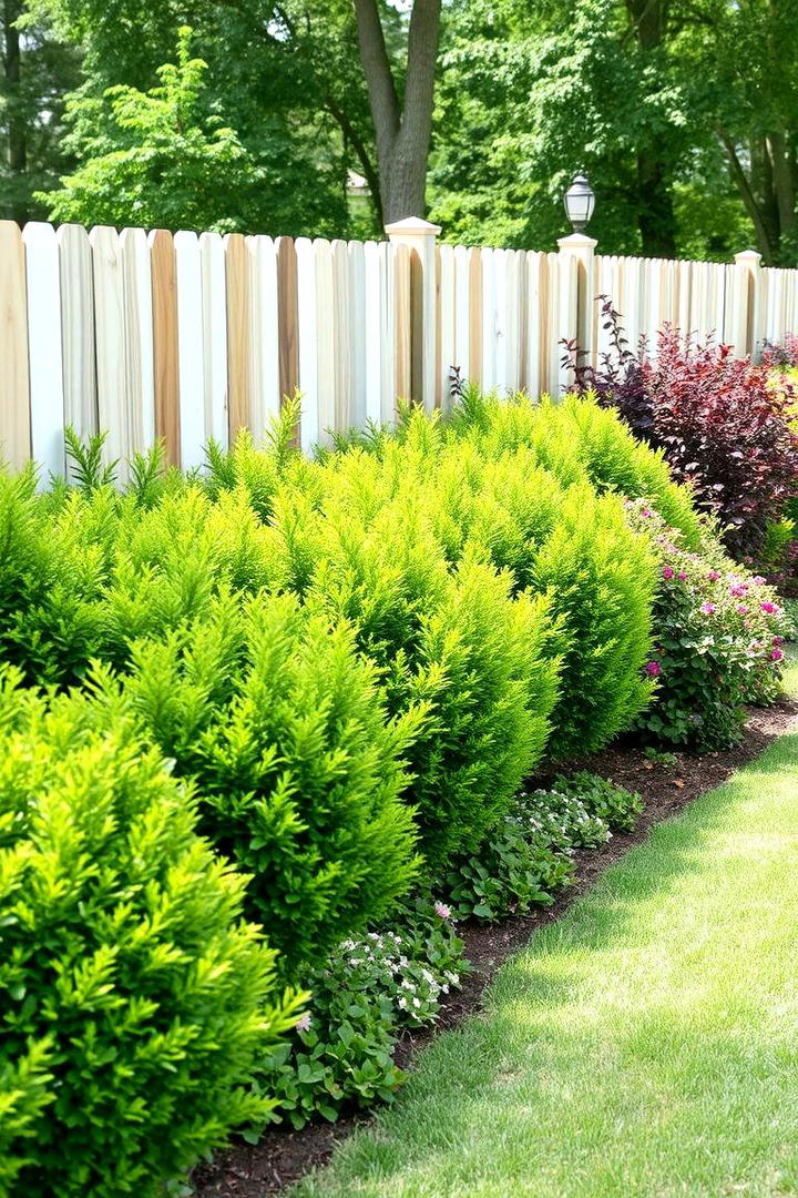 Lush Shrub Border - 30 Simple Fence Line Landscaping Ideas