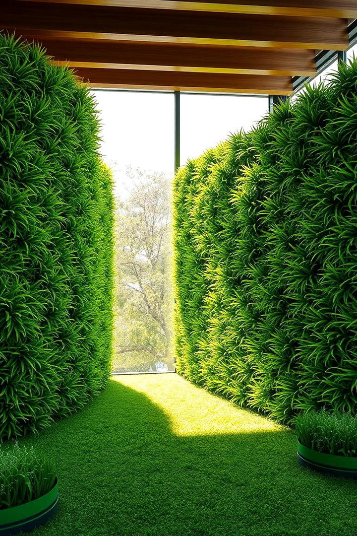 Lush Vertical Oasis - 30 Artificial Grass Wall Design Ideas