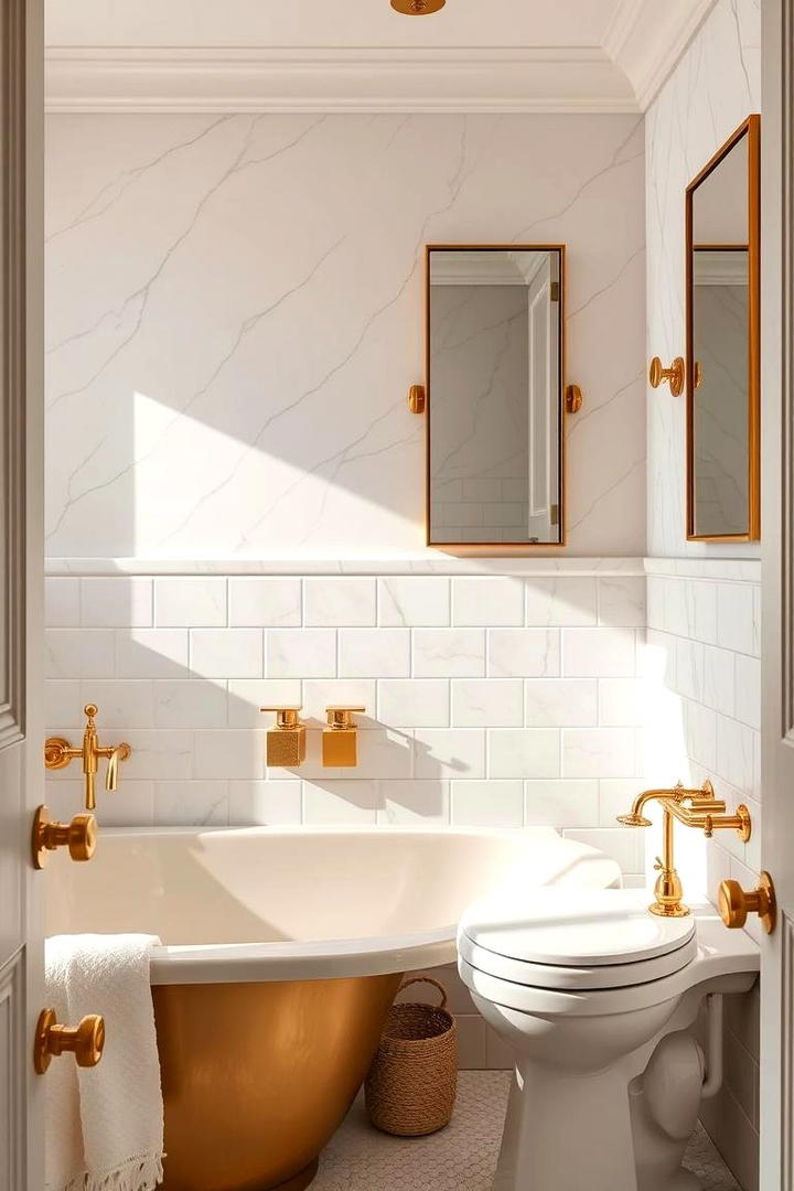 Luxe Metallic Accents Bathroom - 30 Bathroom Decor Ideas