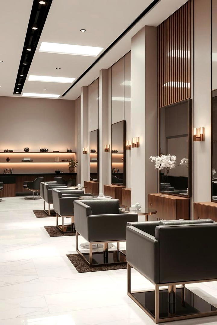 Luxe Minimalist Salon - 30 Salon Interior Design Ideas