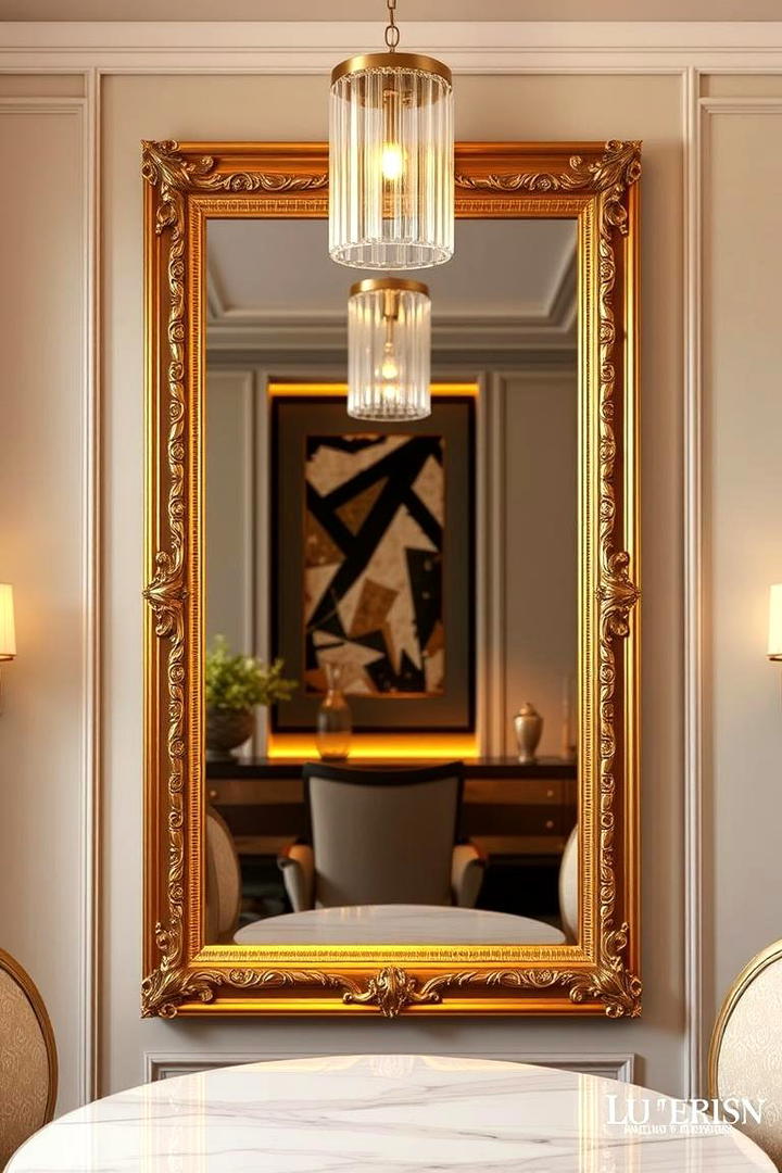 Luxurious Gold Touch - 30 Dining Room Mirror Ideas