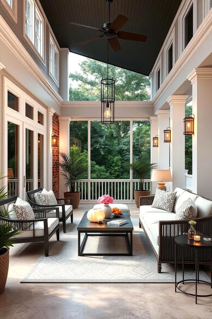 Luxurious Lounge Area - 30 Enclosed Porch Ideas