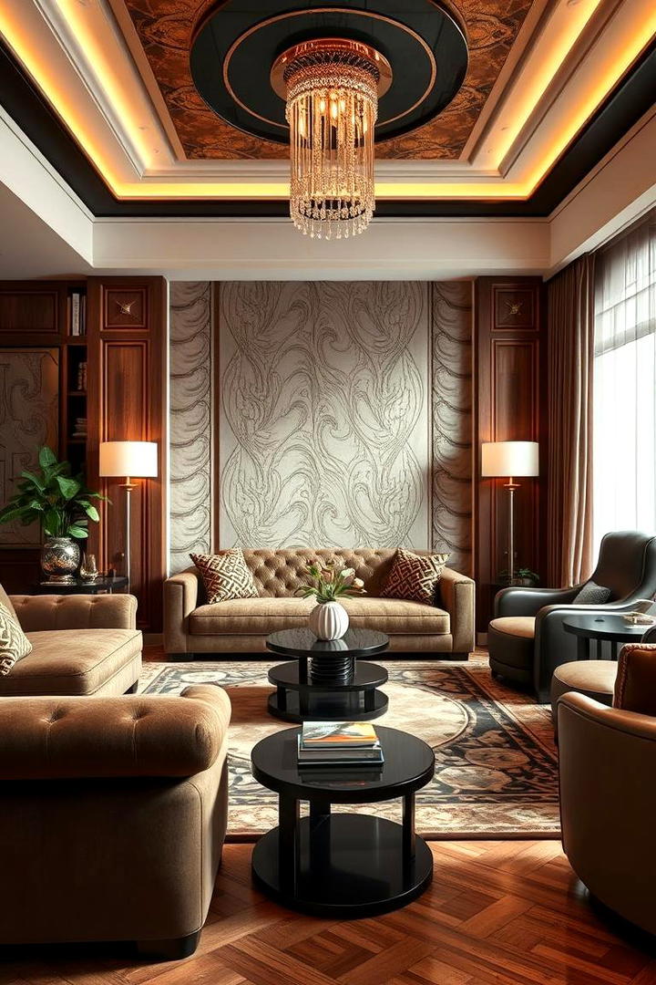 Luxurious Textures - 30 Art Deco Living Room Ideas