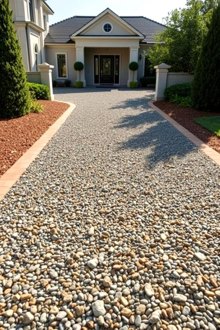 Luxury Gravel Driveway with Borders - 30 Gravel Driveway Ideas