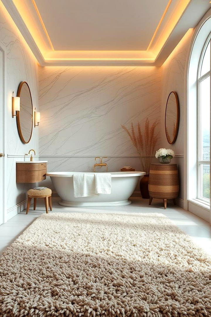 Luxury Plush Shag Rug - 30 Bathroom Rug Ideas