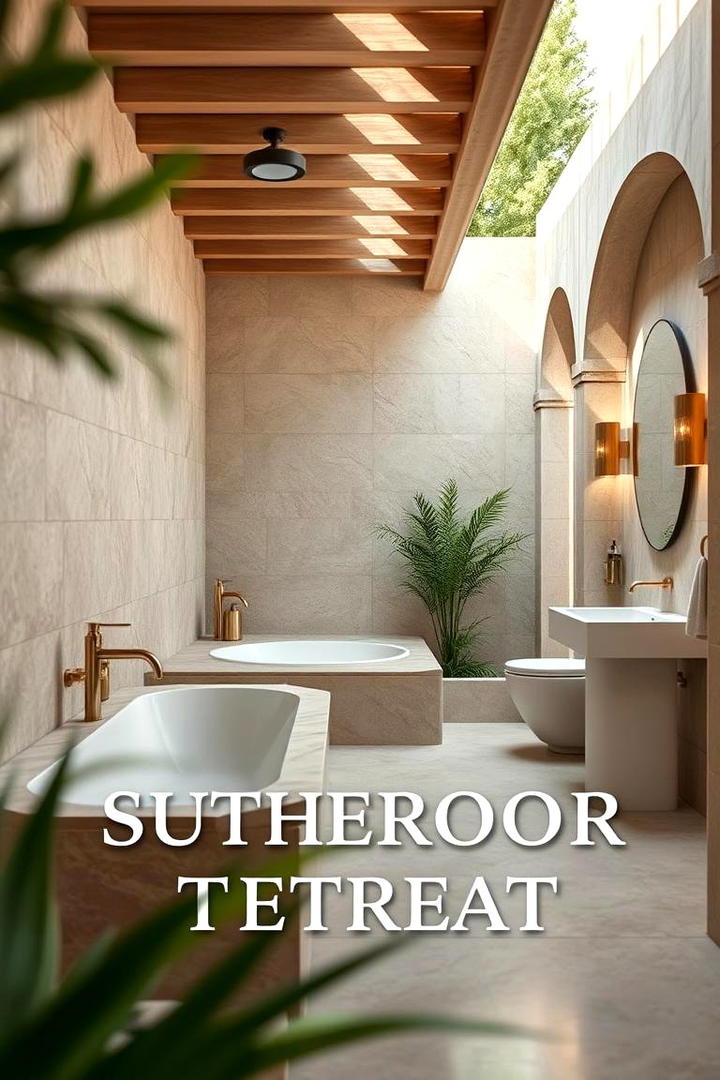 Luxury Stone Oasis - 30 Outdoor Bathroom Ideas