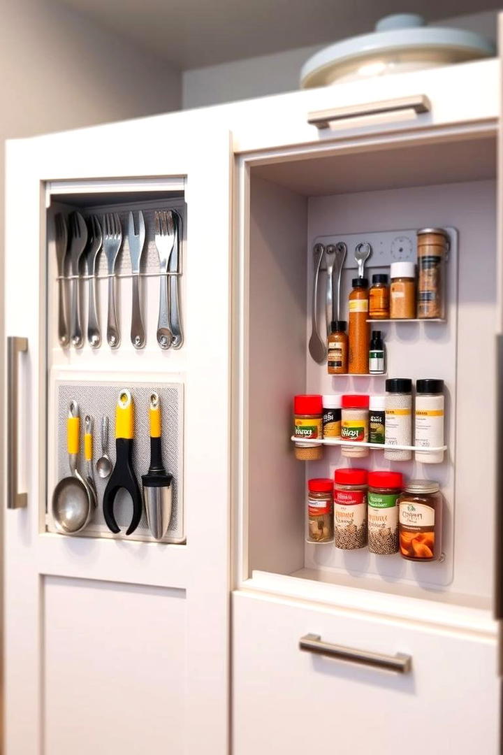 Magnetic Organizer Cabinet Doors - 30 cabinet storage ideas