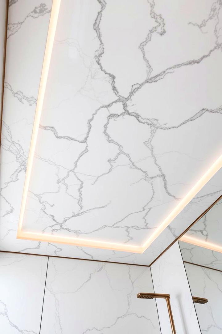 Marble Accent Ceiling - 30 Bathroom Ceiling Ideas