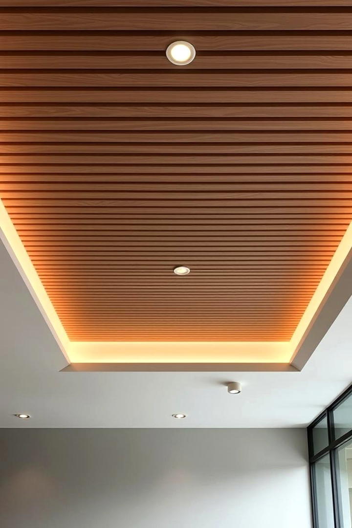 Matte Finish Wood Slat Ceiling - 30 Wood Slat Ceiling Ideas