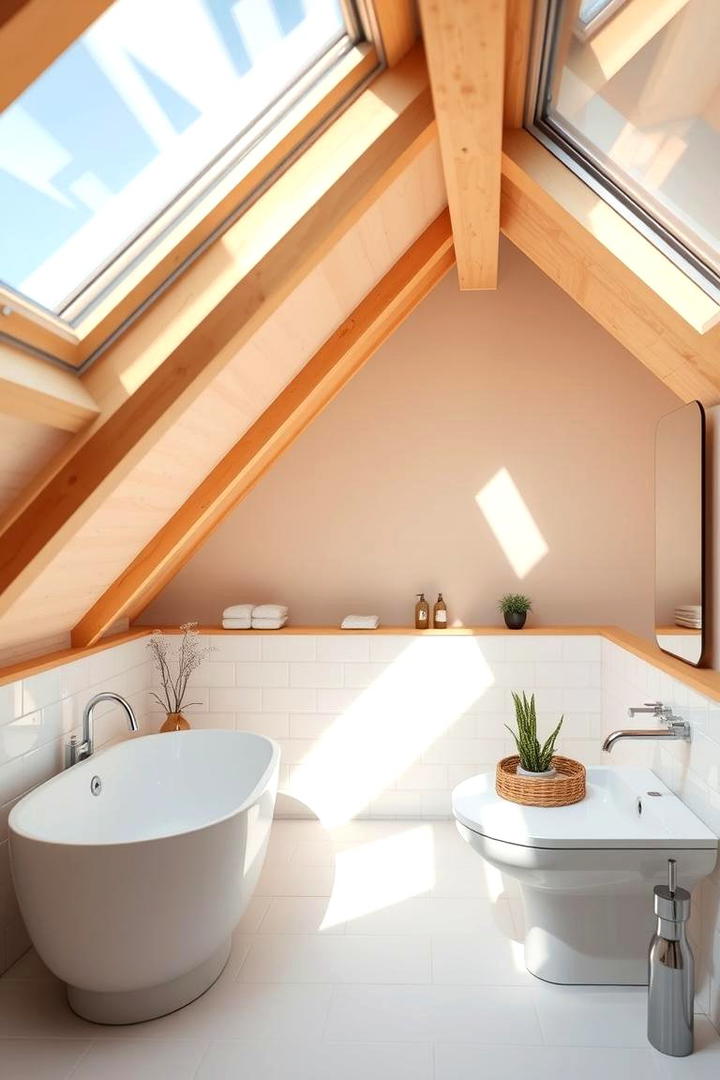 Maximizing Natural Light with Skylights - 30 Attic Bathroom Ideas