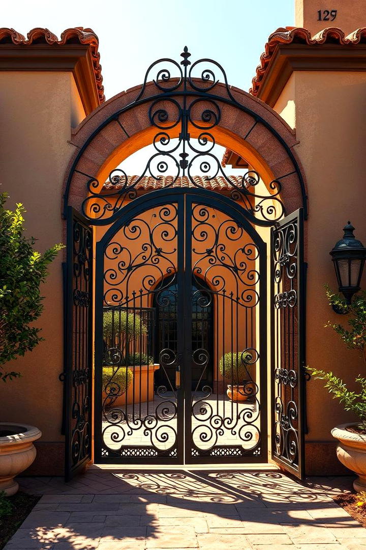 Mediterranean Inspired Gate - 30 Front Gate Ideas