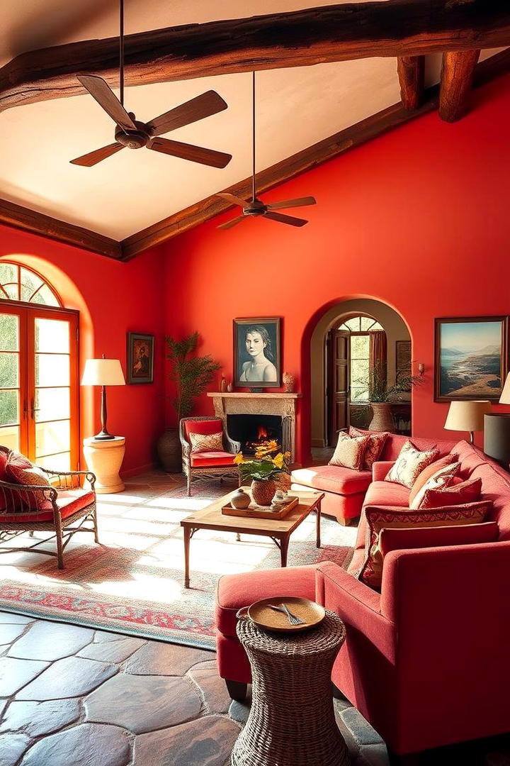 Mediterranean Red Inspirations - 30 Red Living Room Ideas