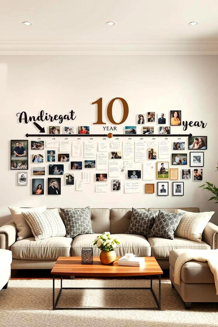 Memory Timeline Wall Display - 30 10 Year Wedding Anniversary Ideas