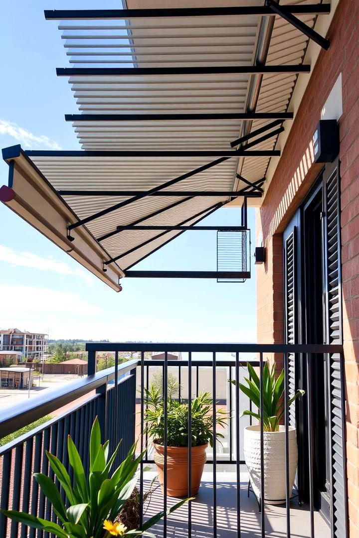 Metal Louvered Shades - 30 Balcony Privacy Ideas