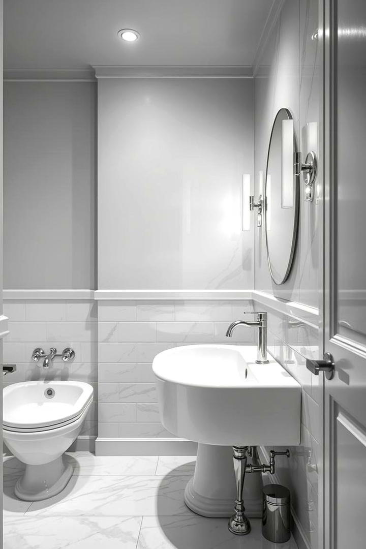 Metallic Touch Glamour - 30 Grey and White Bathroom Ideas