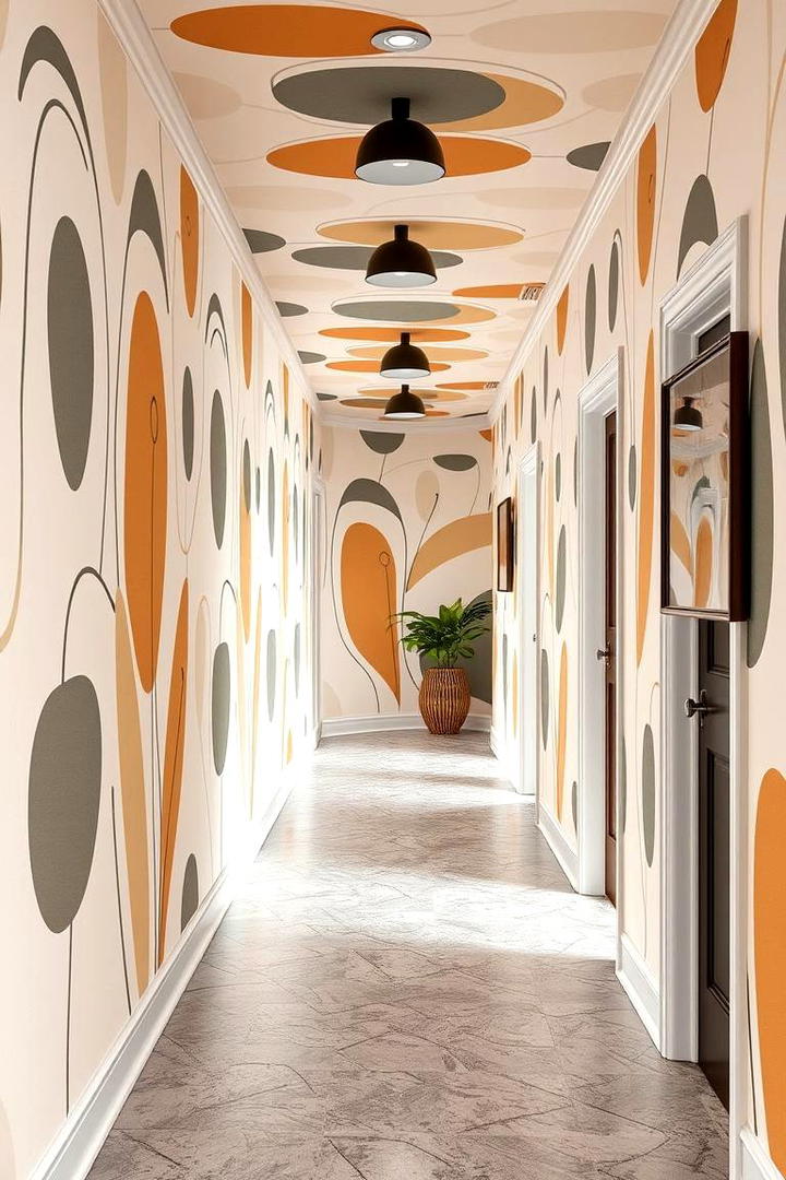 Mid Century Modern Charm for a Retro Inspired Hallway - 30 Hallway Wallpaper Ideas