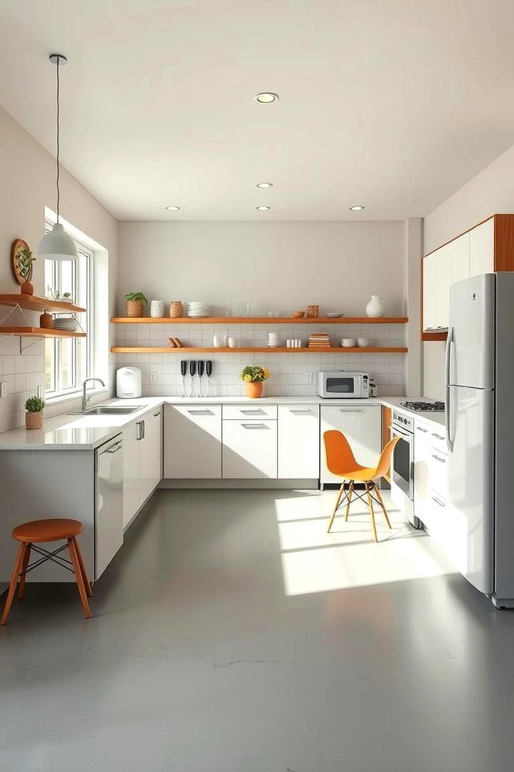 Mid Century Modern Grey Kitchen - 30 Kitchens With Grey Floors