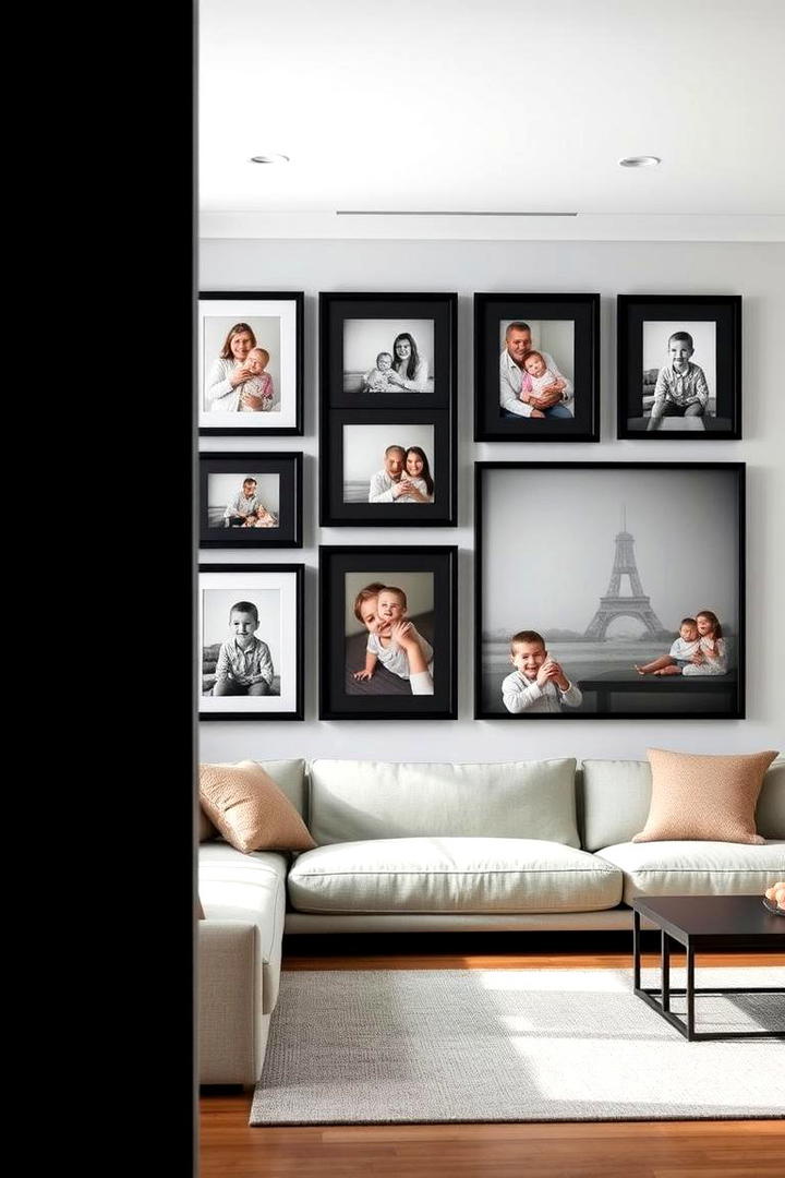 Minimalist Black Frames - 30 Family Picture Wall Ideas