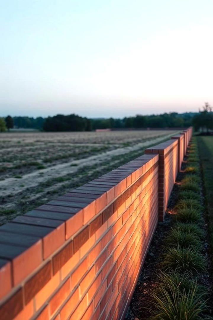 Minimalist Brick Outline - 30 Brick Fence Ideas