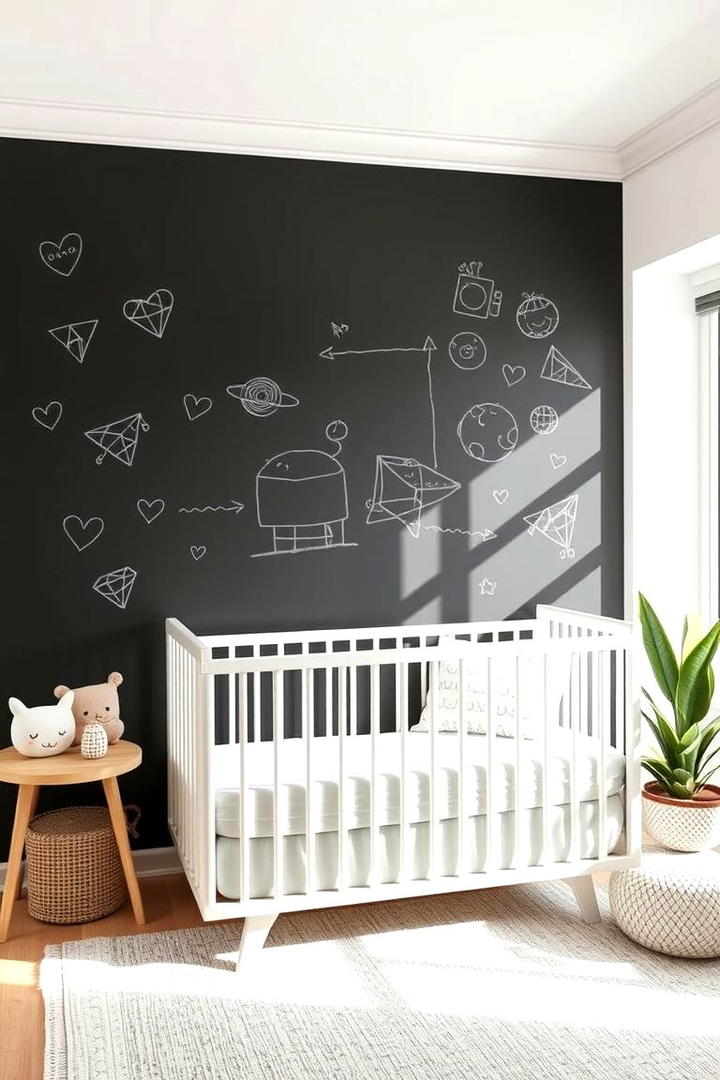 Minimalist Chalkboard Walls - 30 Nursery Accent Wall Ideas