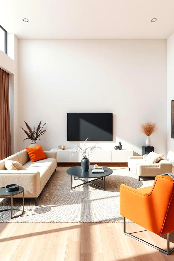 Minimalist Color Pop - 30 Colorful Living Room Ideas