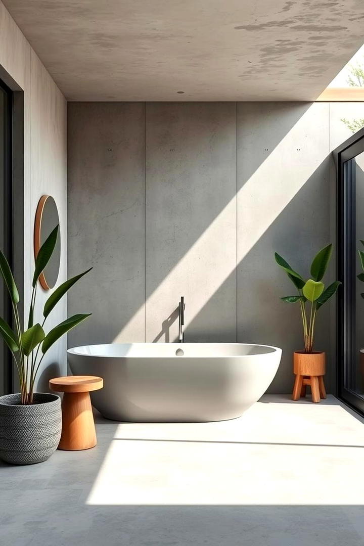 Minimalist Concrete Chic - 30 Outdoor Bathroom Ideas