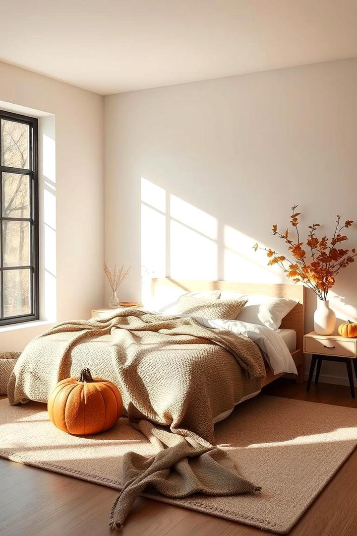 Minimalist Fall Vibes - 30 Fall Bedroom Decor Ideas