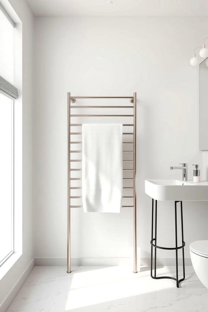 Minimalist Freestanding Towel Rack - 30 Bathroom Furniture Ideas