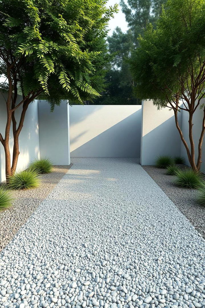 Minimalist Gravel Entrance - 30 Gravel Driveway Ideas