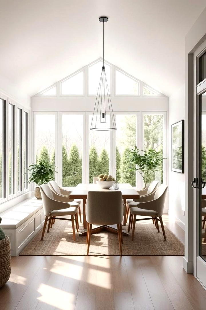 Minimalist Harmony Sunroom - 30 Sunroom Dining Room Ideas