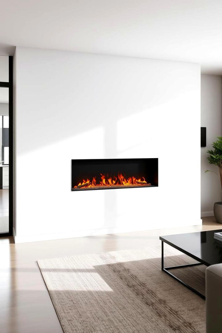 Minimalist Linear Faux Fireplace - 30 Faux Fireplace Ideas