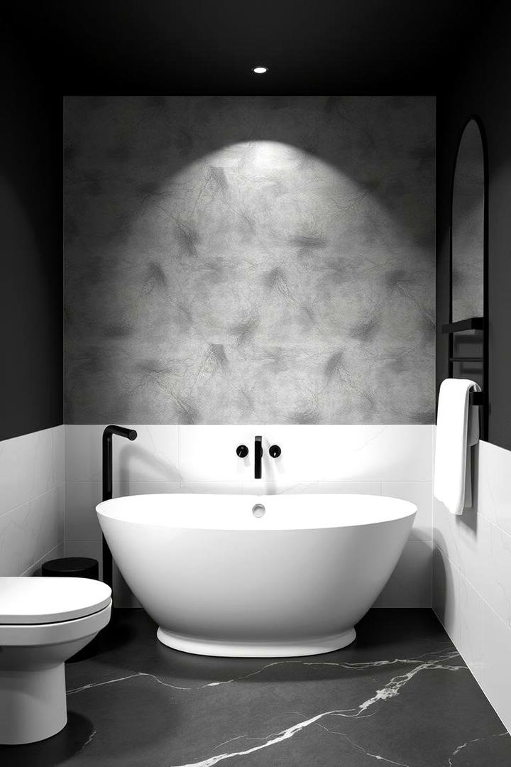 Minimalist Monochrome Design - 30 Bathroom Mural Ideas