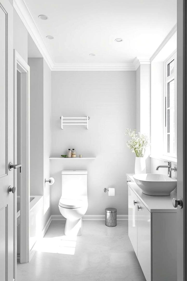 Minimalist Monochrome Magic - 30 Grey and White Bathroom Ideas